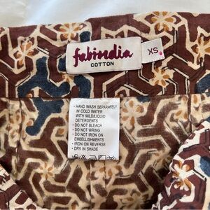 Fabindia hand block printed palazzo Pants. Size XS